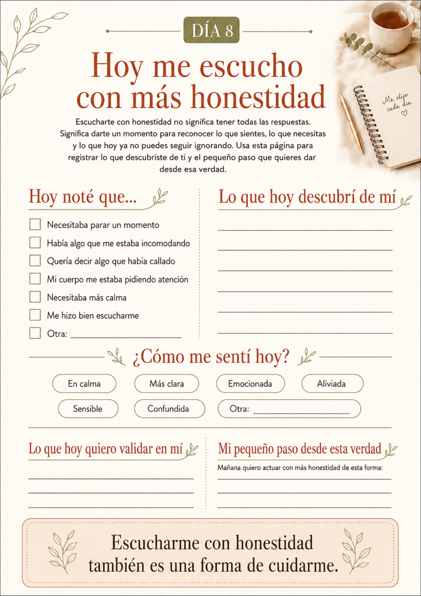 Día 8: Hoy me escucho con más honestidad